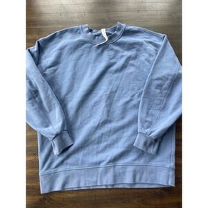Lululemon Perfectly Oversized Crew Sweatshirt Blue Cotton Pullover Size 4